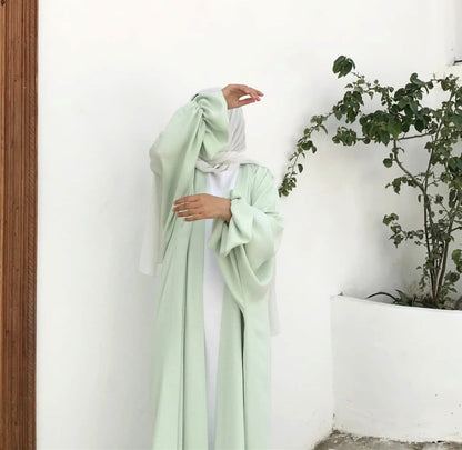 Puff Sleeve Elegant Cardigan Dress Dubai