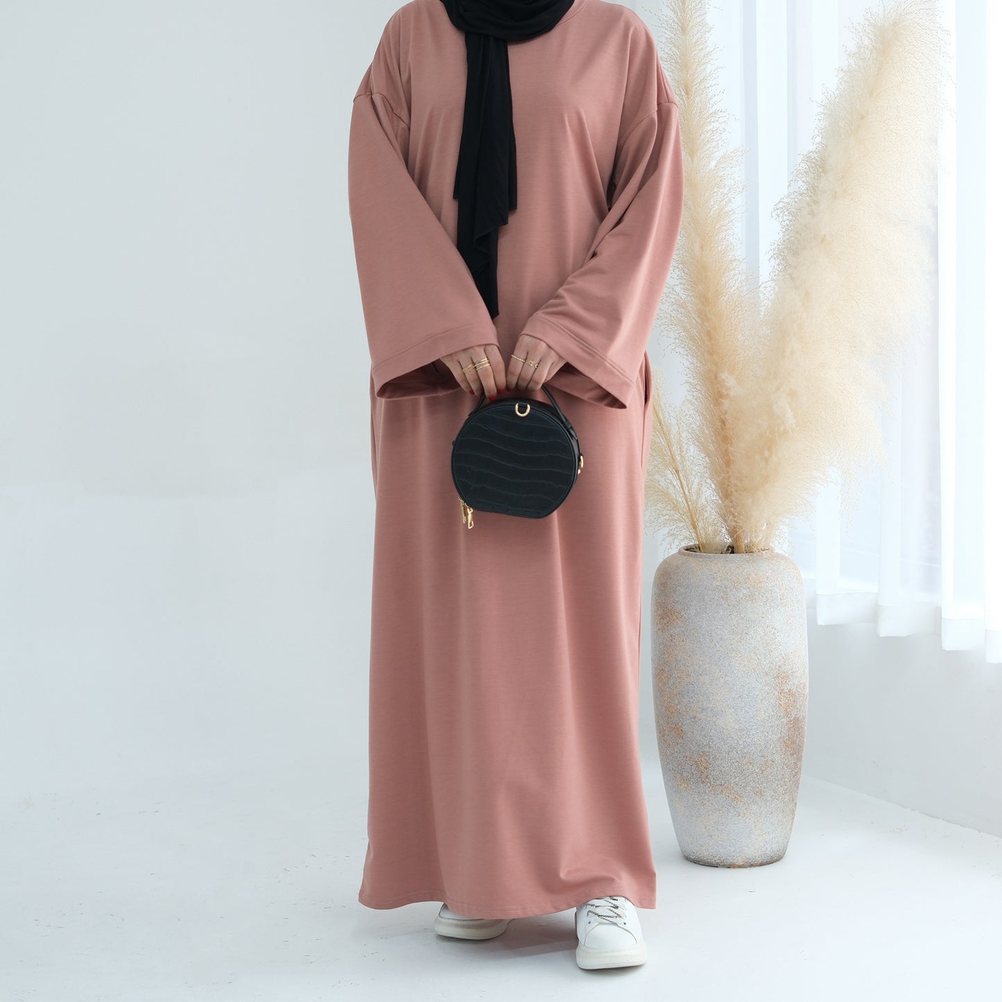 Solid Color Hoodie Dress Dubai Fashion Wear