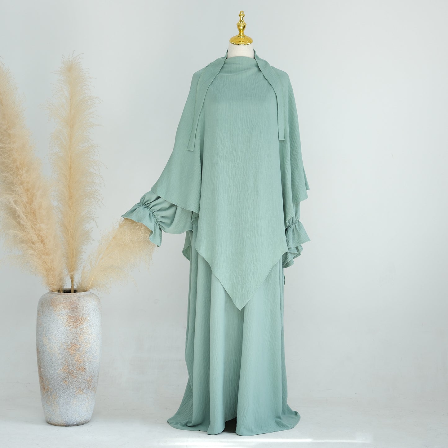 Solid Color Dubai Dress Long Middle East Wear