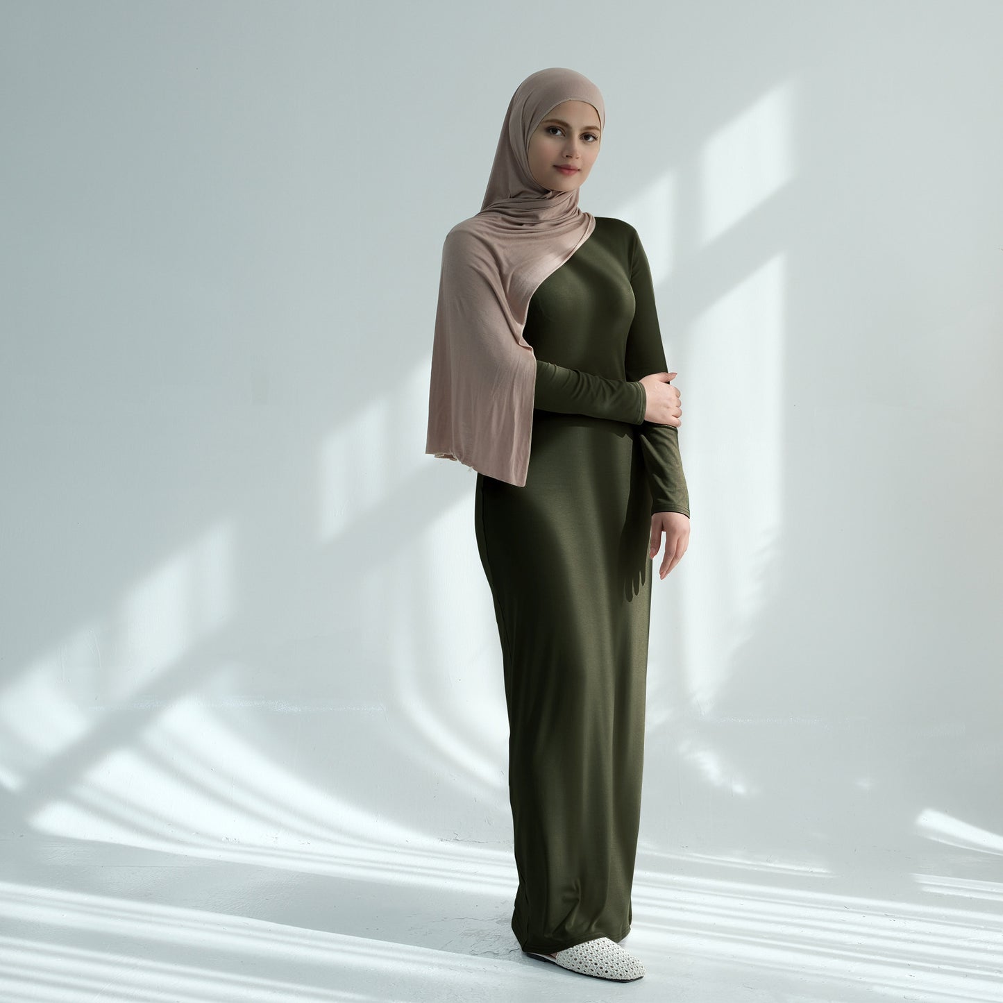 Modal Cotton Solid Color Dress For Women