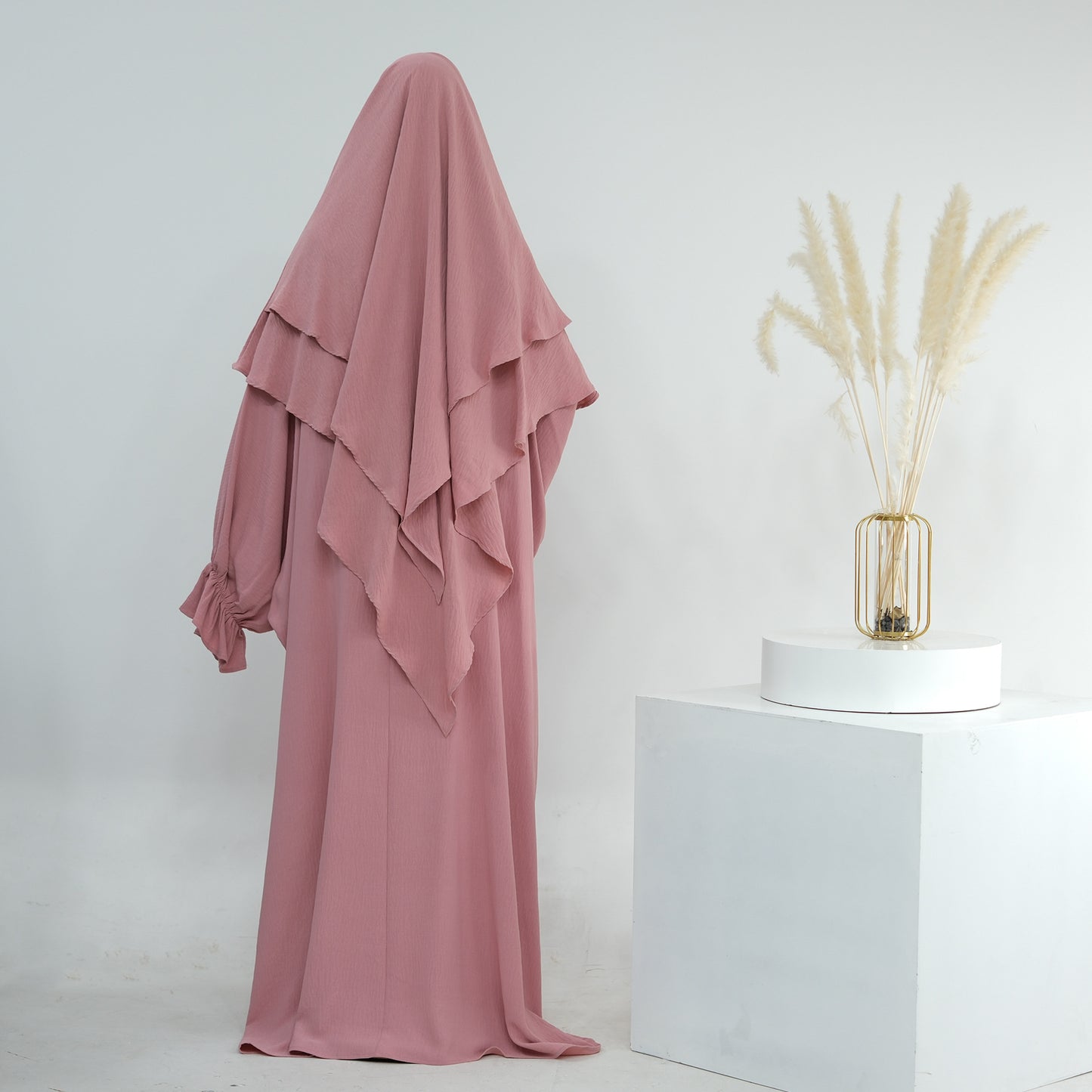 Solid Color Dubai Dress Long Middle East Wear