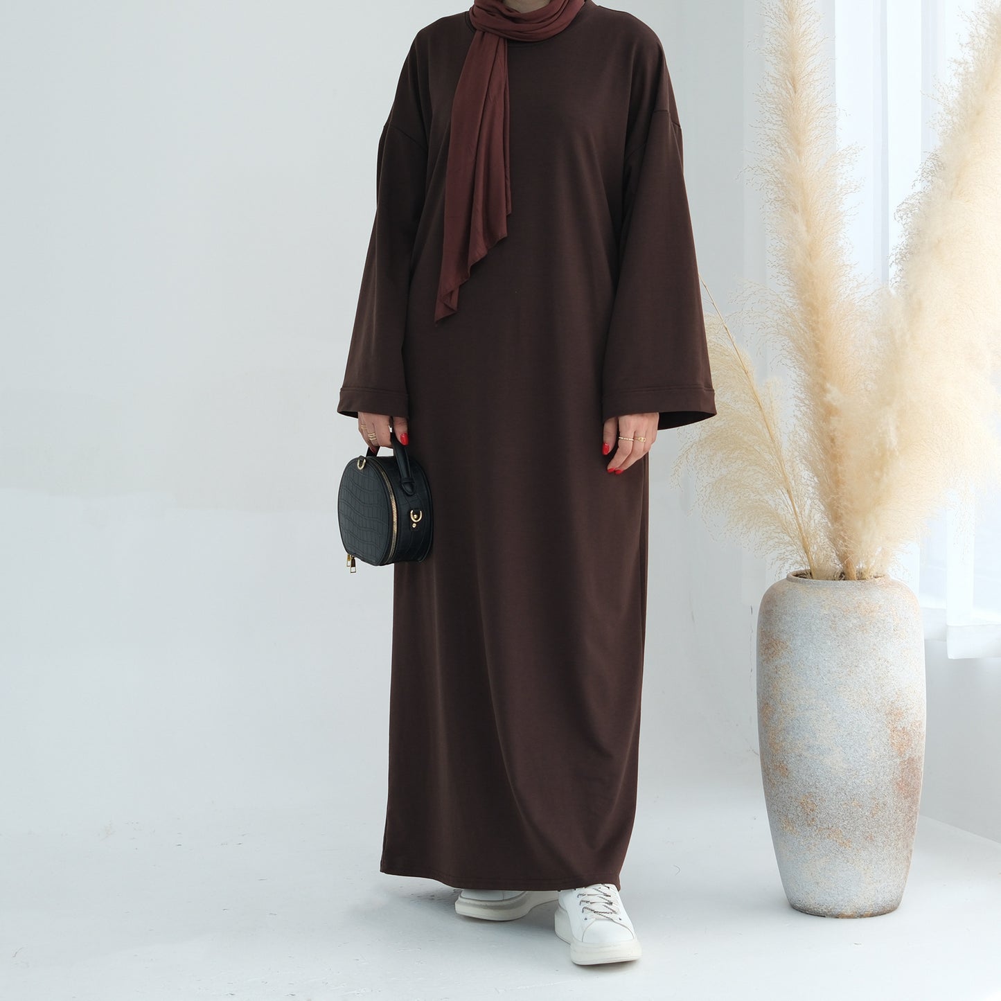 Solid Color Hoodie Dress Dubai Fashion Wear
