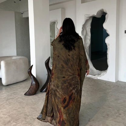 Printed Chiffon Robe Dress Outerwear Dubai