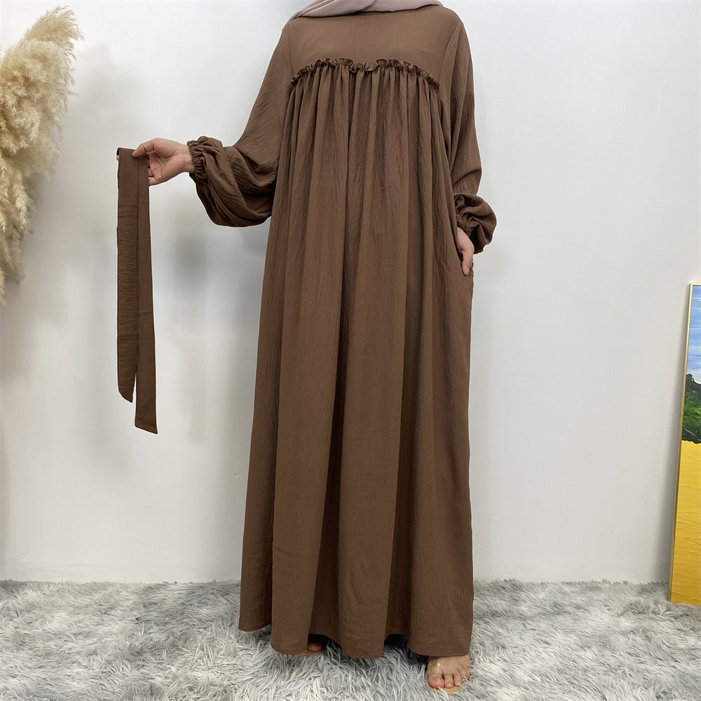 Loose Sleeve Side Pocket Long Dress Dubai