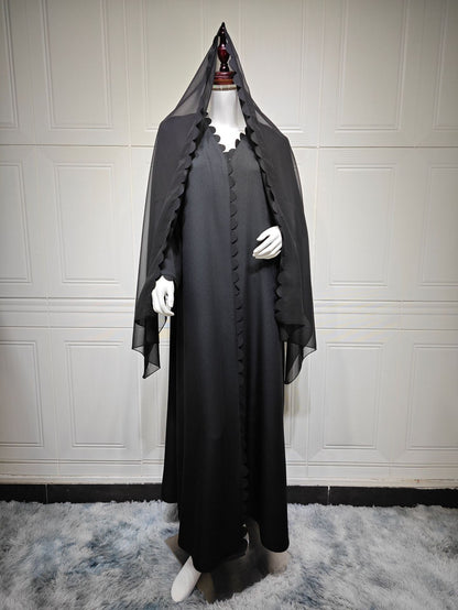 Cardigan with Scarf Dubai Two-Piece Women Set