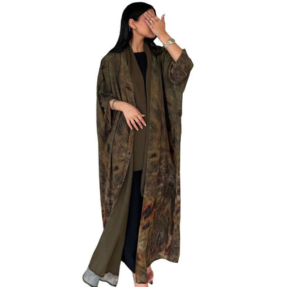 Printed Chiffon Robe Dress Outerwear Dubai
