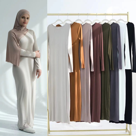 Modal Cotton Solid Color Dress For Women