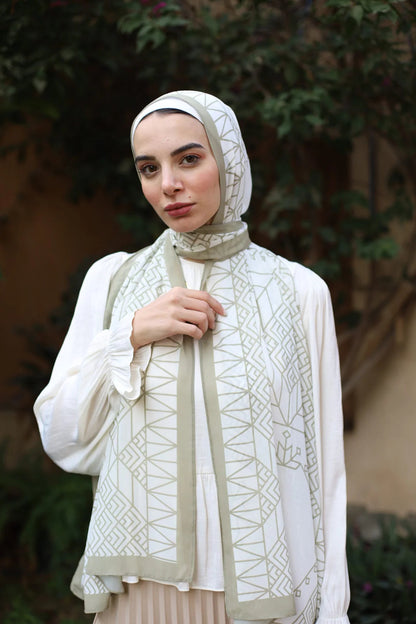 Satin Printed Head Wrap Scarf Elegant Shawl