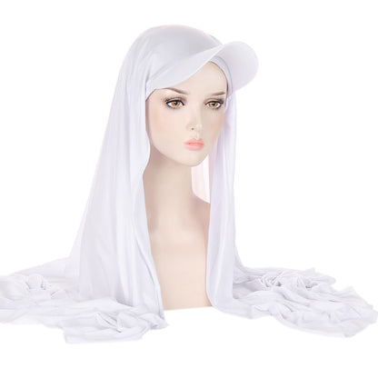 Solid Color Scarf Hat Pullover Women Middle East