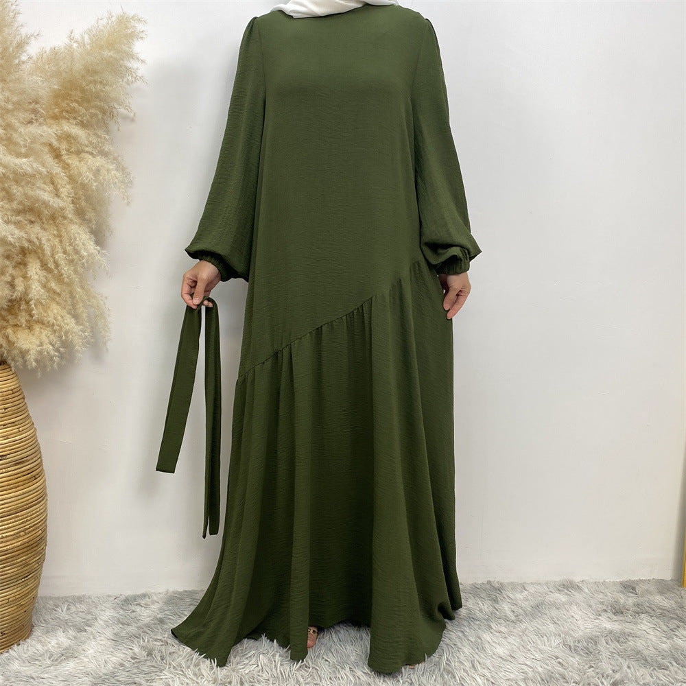Stitching Swing Solid Color Dress Dubai Women