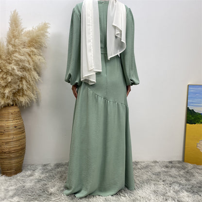 Stitching Swing Solid Color Dress Dubai Women
