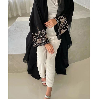 Embroidered Loose Cardigan Robe Dubai Style