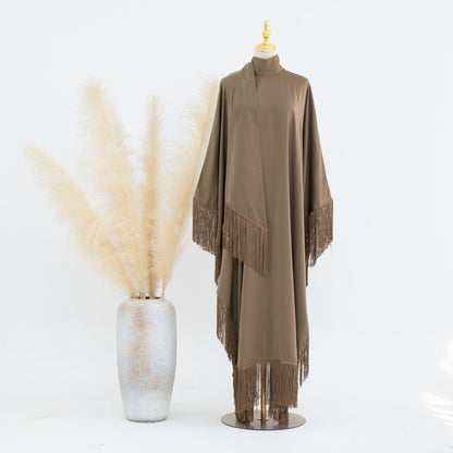 Dubai Tassel Bat Sleeve Elegant Robe Dress Women